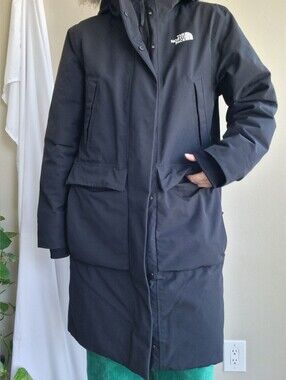 The North Face Black Hooded Long Winter Coat